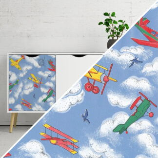 Okleina meblowa dziecięca 45x100cm Samoloty