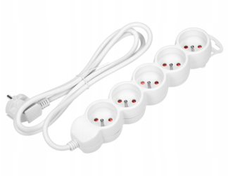 Przedłużacz listwowy 5-gniazdkowy 1,5m biały