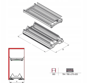 ociekarka 800 variant 1 srebna z prowadnicą aluminiową