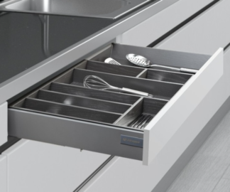 Unihopper - Szuflada cienkościenna PUSH TO OPEN, L-350 H80mm - Antracyt