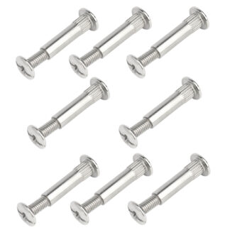 10 X Złącze meblowe fi8, tuleja + wkręt, chrom