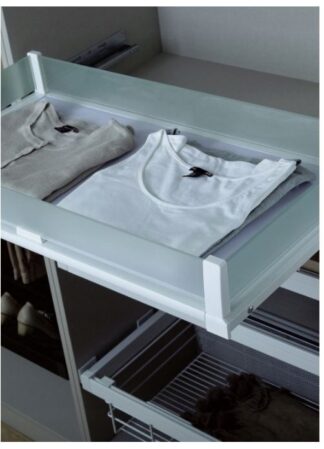 Szuflada wysuwana, szklana, 800mm, H130 - mocca