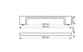 Uchwyt meblowy UN73, 160mm, satyna