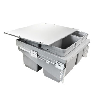 Kosz, segregator na śmieci 600mm, 2x17L + 2x8L + tacka