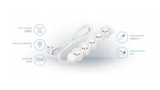 Przedłużacz listwowy 5-gniazdkowy 3m biały