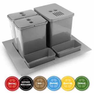 Sortownik, kosz na śmieci 32L do szafki 600mm