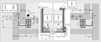 Komplet prowadnic Quadro V6 z Silent System, 300 mm, L+P