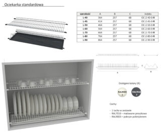 Ociekarka L-60 grafit standardowa