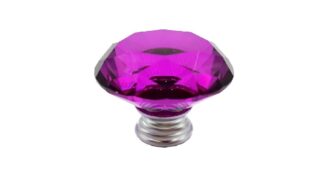 Gałka meblowa KN007, kryształowa, 40mm, purpurowa (chrom)