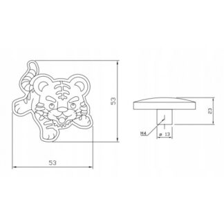 Gałka meblowa AMIX silikonowy tygrysek