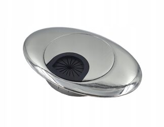 Przepust kabla kwadratowy 60mm metalowy/chrom