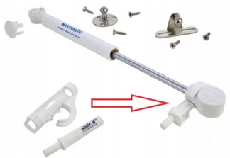 Podnośnik gazowy z amortyzatorem 80N biały