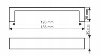Uchwyt meblowy UA59, 128mm, czarny mat