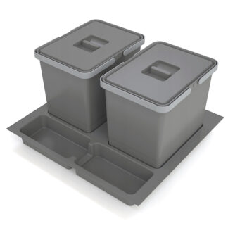 Kosz na śmieci W600 (tacka+kosz2x15L z uchwytami)