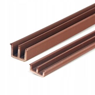 Zestaw szyn do szyb, niska + wysoka, 1m, brąz