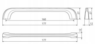 Uchwyt meblowy UU05, 160mm, biały połysk