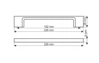 Uchwyt meblowy UN73, 192mm, czarny połysk