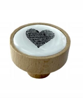 Gałka meblowa DREWNIANA GD08-D10-F36-V36 SERCE CZ