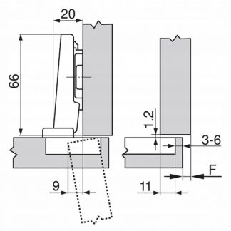 Zawias meblowy nakładany BLUM 71M2550+173L6100