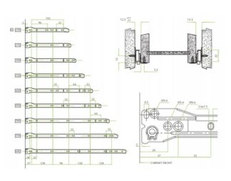 FGV - Prowadnica rolkowa L-350mm, biała, kpl