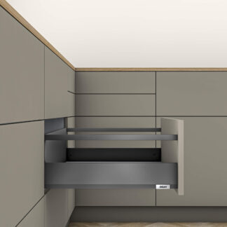 Szuflada MerivoBox z relingiem, wys. E (209mm), 500mm, obc. 40kg, Antracyt