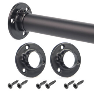 Drążek do szafy, rura fi 25mm 100cm czarny MAT, komplet