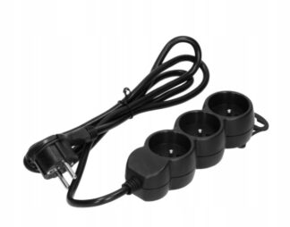 Przedłużacz listwowy 3-gniazdkowy 1,5m czarny