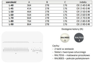 Ociekarka ze stelażem L-45 grafit dwupoziomowa