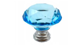 Gałka meblowa KN007, kryształowa 40mm, niebieska morska (chrom)