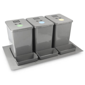 Sortownik, kosz na śmieci 3x20L do szafki 900mm + naklejki, filtr węglowy