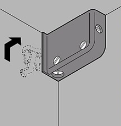 ZAWIESZKA DO SZAFEK, NA WKRĘTY LEWA BIAŁA