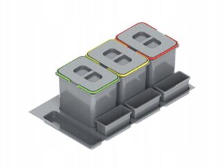 Pojemnik na odpady Praktiko 90 potrójny 3x15L srebrny