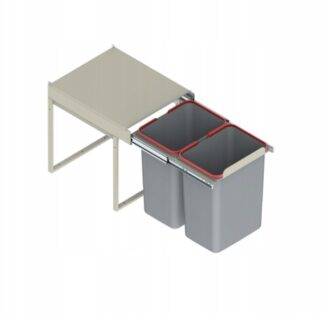 Pojemnik na odpady 40 podwójny 2x20L srebrny