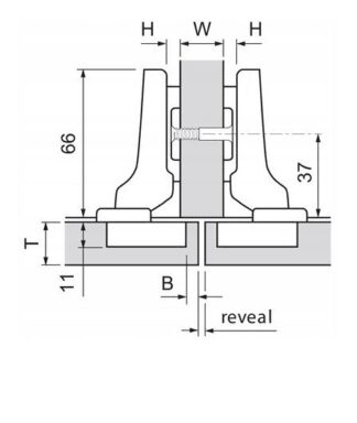 ZAWIAS CLIP BLIŹNIACZY 100ST, FI35 NA WKRĘTY