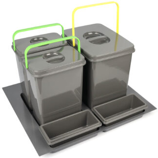 Sortownik, kosz na śmieci Multino, 29L+2 brytfanki, do szafki 600