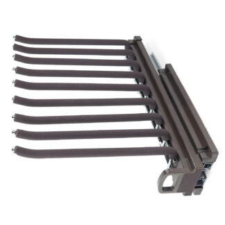 Wieszak wysuwny na spodnie - mocowanie boczne, mocca