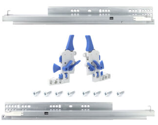 Komplet prowadnic COMFORT 3D L-400mm, pełen wysuw, Push to Open