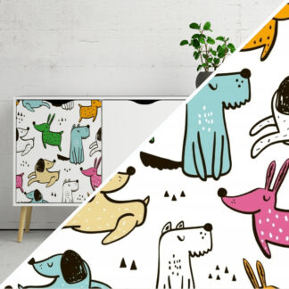 Okleina meblowa dziecięca 45x100 cm Pieski