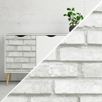 Okleina meblowa samoprzylepna 45x100 cm Biała cegła