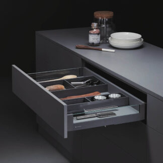 Unihopper - szuflada GLASS, L-350 H80mm -antracyt