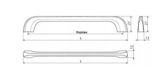 Uchwyt meblowy UU05, 320mm, biały połysk