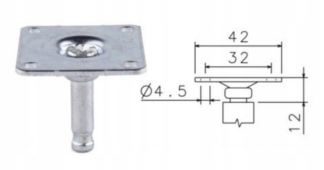 Kółko obrotowe fi40 czarne z hamulcem