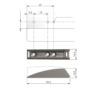 K-push prowadnik do adaptera krótka -antracyt