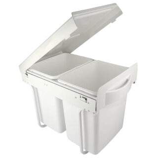 Sortownik, kosz na śmieci Maxima 2x20L, cichy domyk, biały