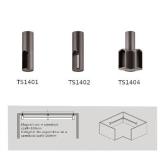 Uchwyt drążka AP [montowany do półki] -przelotowy - MOCCA