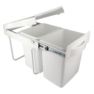 Sortownik, kosz na śmieci Maxima 2x20L, cichy domyk, biały