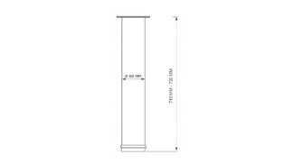 Noga meblowa do blatu, stołu H710 biała