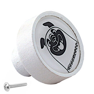 Gałka drewniana GD08 GAMET biało czarny pies