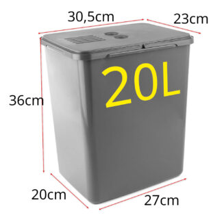 Sortownik, kosz na śmieci z filtrem węglowym do szafki 600mm, 56L