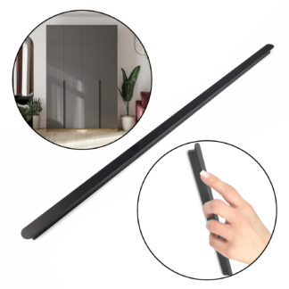 Długi uchwyt meblowy "LINEA" - reling do wysokich frontów, 600mm, czarny mat